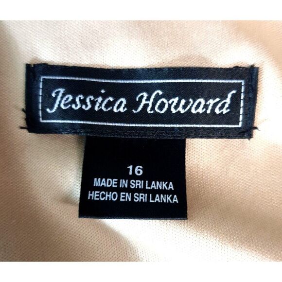 Jessica Howard Womens Sleeveless Maxi Dress Size 16 Pink Beige Chevron Textured - Picture 6 of 7